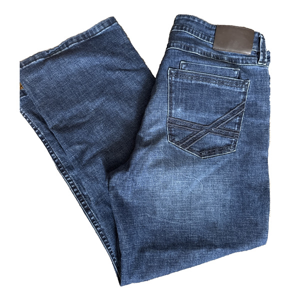 TK Axel Jeans Men's Size 38x30 Blue Slim Boot Stretch Denim Biker Casual AW-D2 - Picture 1 of 8